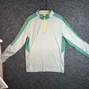 Oregon Ducks Colosseum Men's Quarter Zip Pullover Jacket Gray Green Size XL